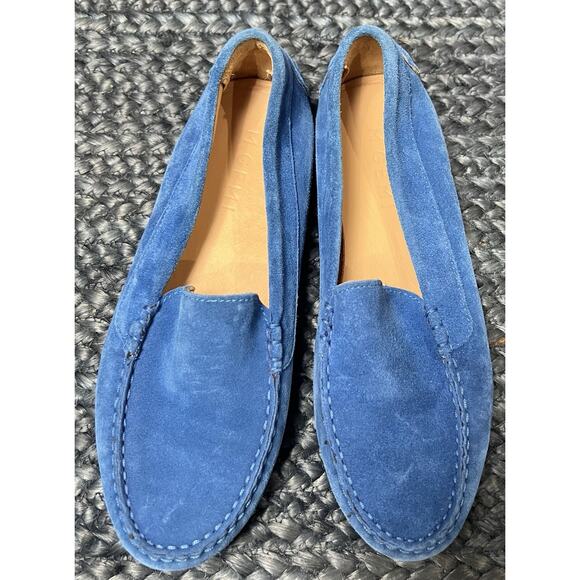 M Gemi The Felize Suede Moccasin Leather Loafers Driving Shoes Blue 39 - Picture 5 of 9